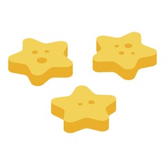 Cereal flakes stars icon. Isometric of cereal flakes stars vector icon for web design isolated on white background
