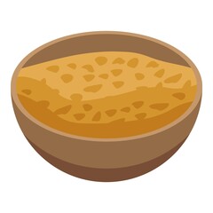 Morning cereal flakes bowl icon. Isometric of morning cereal flakes bowl vector icon for web design isolated on white background