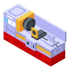 Industry lathe icon. Isometric of industry lathe vector icon for web design isolated on white background