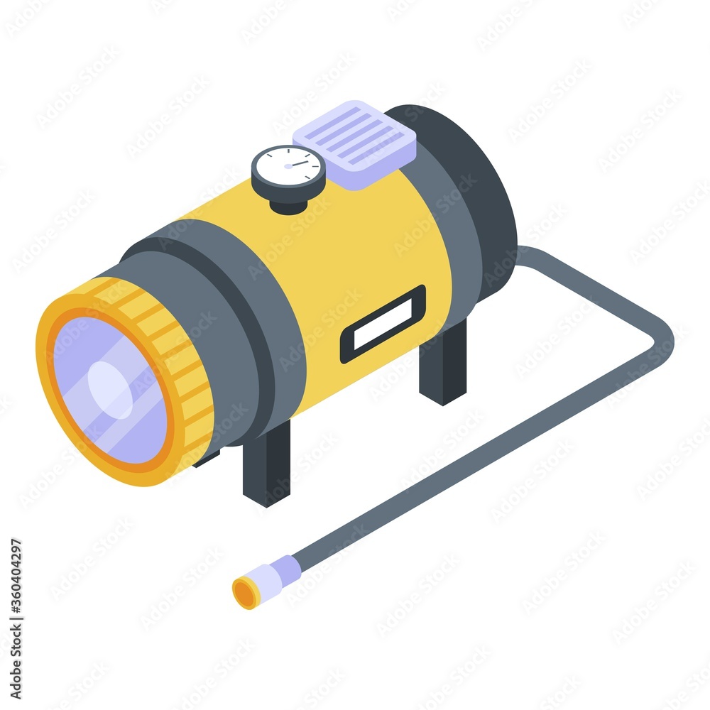 Aufkleber tire air compressor icon. isometric of tire air compressor vector icon for web design isolated on wh