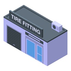 Tire fitting service icon. Isometric of tire fitting service vector icon for web design isolated on white background