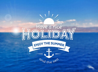 Summer holiday card. Vector blurred background.