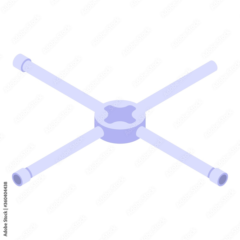 Poster cross tire key icon. isometric of cross tire key vector icon for web design isolated on white backgr