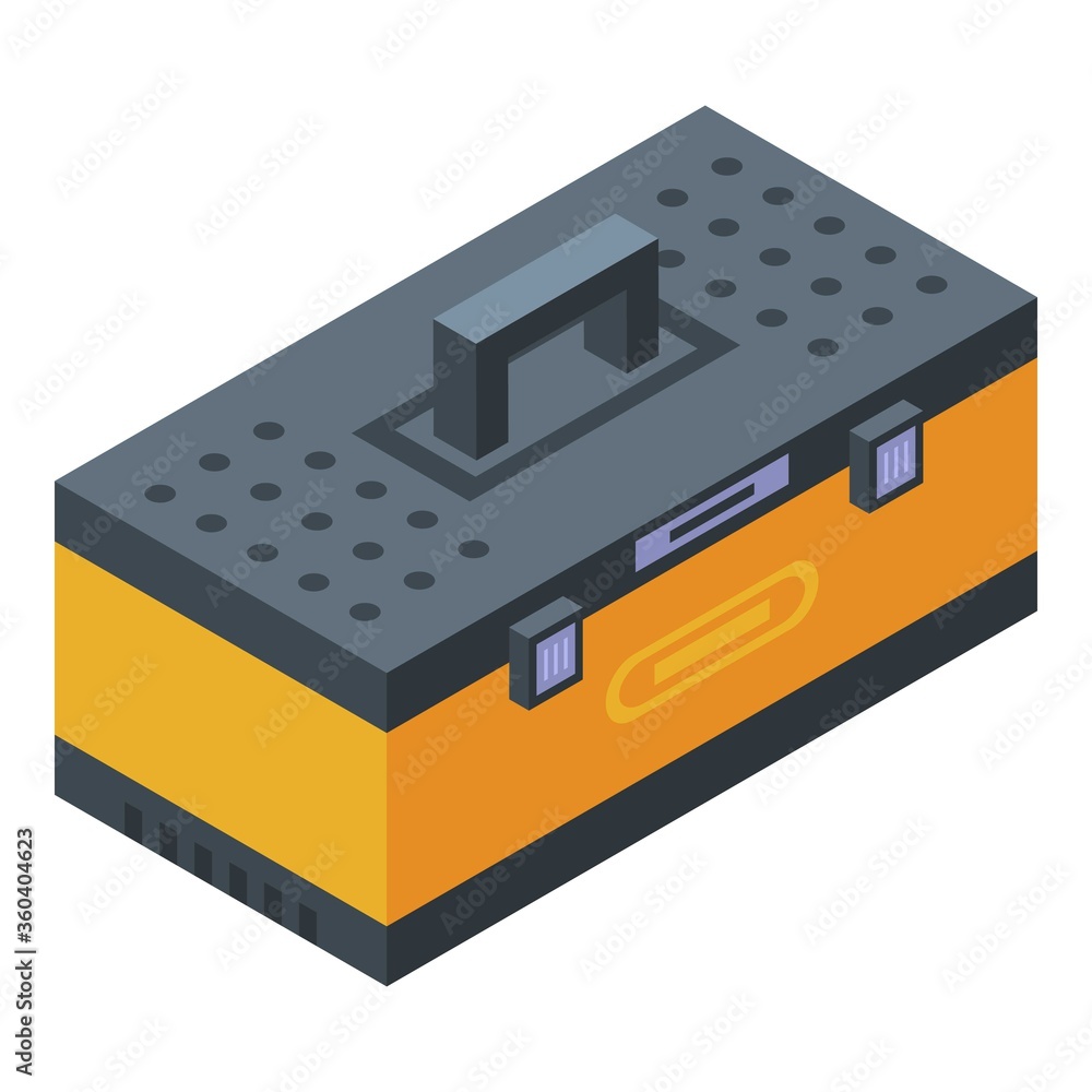 Poster tire fitting tool box icon. isometric of tire fitting tool box vector icon for web design isolated o
