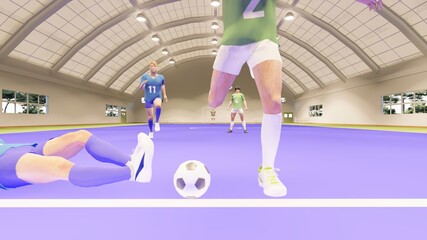 フットサル 芝生 屋内 ゴール前 シュート12 Wall Mural Hiro Studio