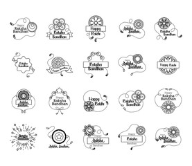 bundle of happy raksha bandhan set icons