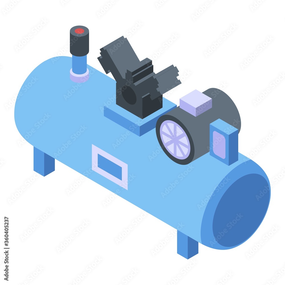 Poster machine air compressor icon. isometric of machine air compressor vector icon for web design isolated