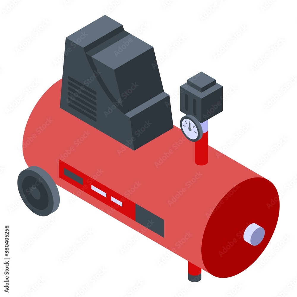 Poster paint air compressor icon. isometric of paint air compressor vector icon for web design isolated on 