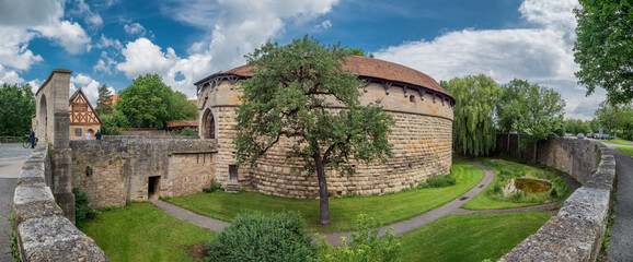 Ancient city gate in Rothenburg ob der Tauber, Germany