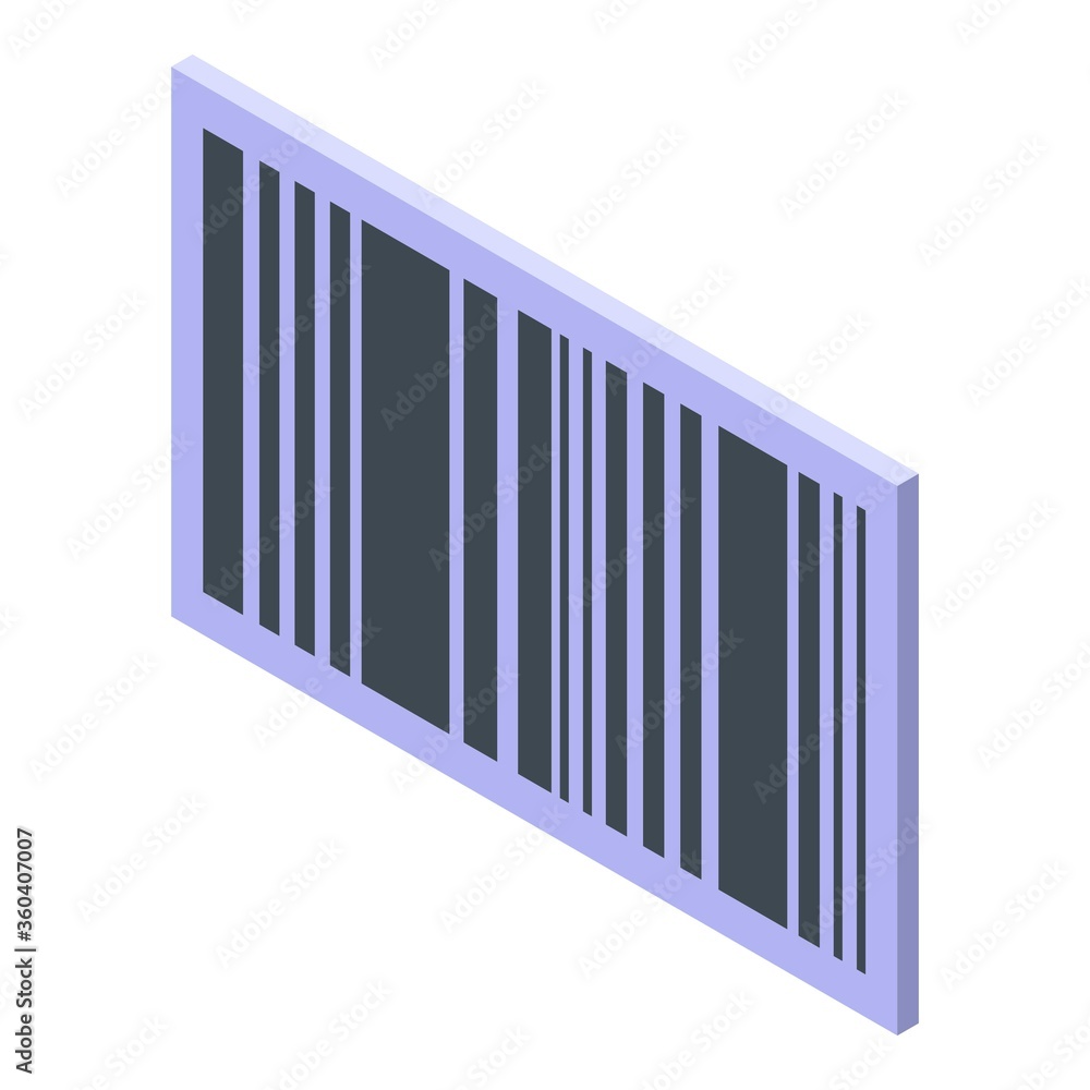 Poster bar code icon. isometric of bar code vector icon for web design isolated on white background