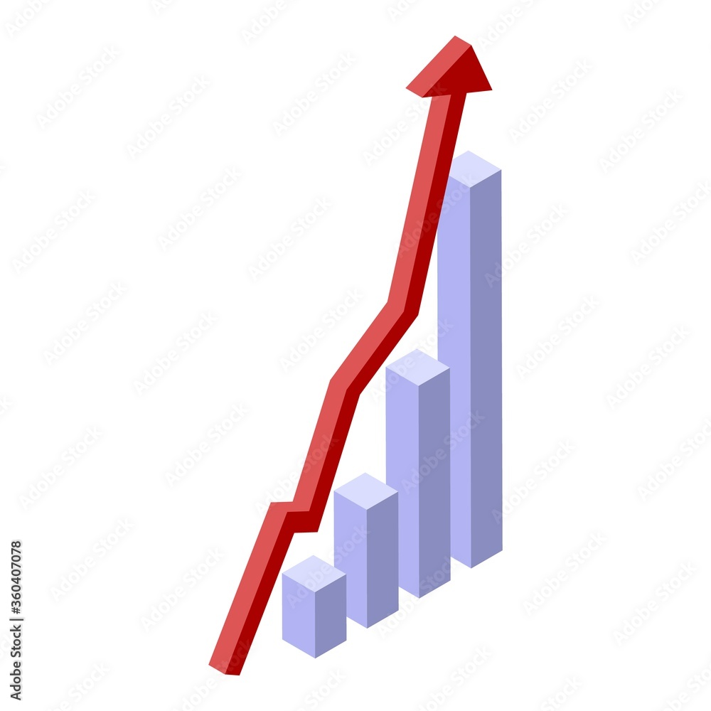 Poster manager graph chart icon. isometric of manager graph chart vector icon for web design isolated on wh