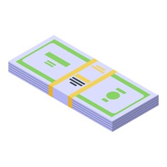 Manager money pack icon. Isometric of manager money pack vector icon for web design isolated on white background