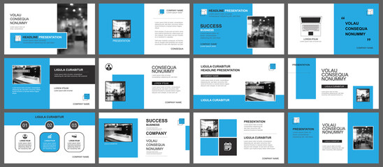 Presentation and slide layout template. Design blue geometric background. Use for business annual report, flyer, marketing, leaflet, advertising, brochure, modern style.