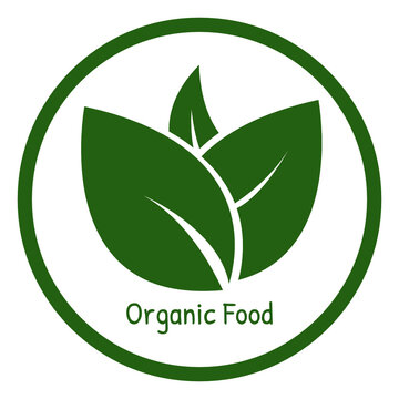 Green leaf vector logo for organic food