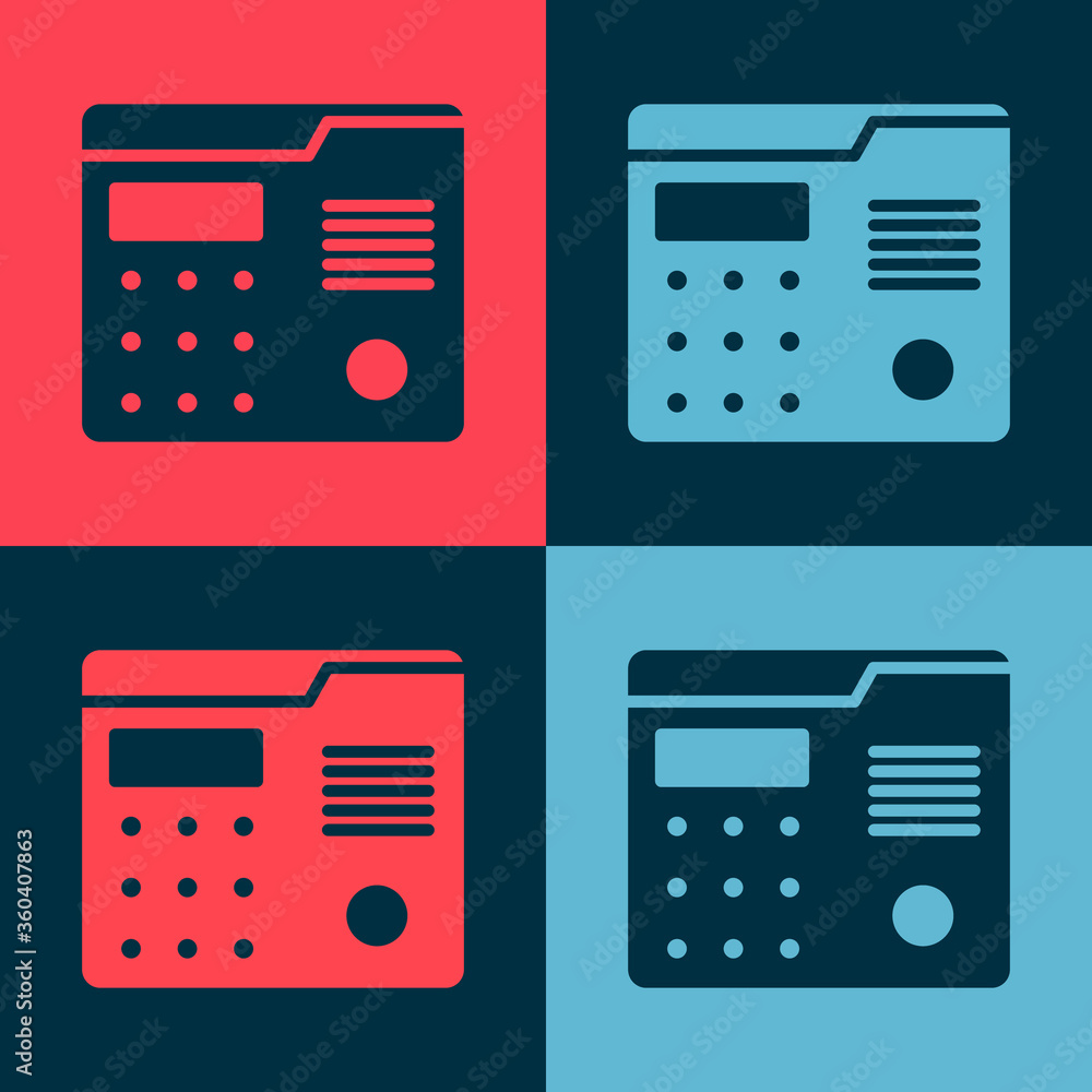 Poster pop art house intercom system icon isolated on color background. vector illustration.