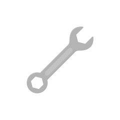 Wrench flat, spanner icon, vector illustration isolated on white background