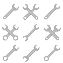 Wrench flat, spanner icon, vector illustration isolated on white background