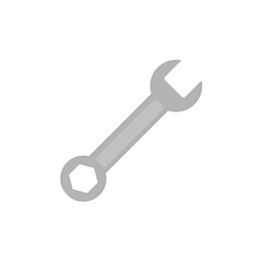 Wrench flat, spanner icon, vector illustration isolated on white background