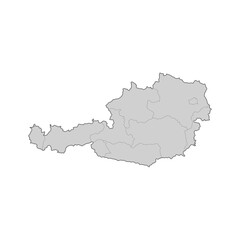Obraz premium Map of Austria divided to regions. Outline map. Vector illustration.