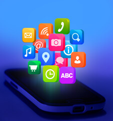 Touchscreen Smartphone with Application Icons