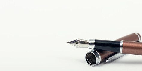 Fountain pen isolated on white background