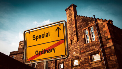 Fototapeta premium Street Sign Special versus Ordinary