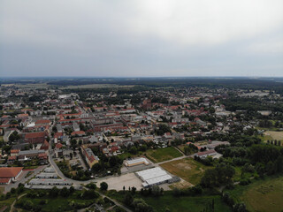 Aerial view of Pasewalk, a town in the Vorpommern-Greifswald district, in the state of...