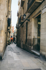 A narrow city street travel