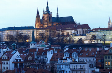 View from the Charles bridge to Prague castle