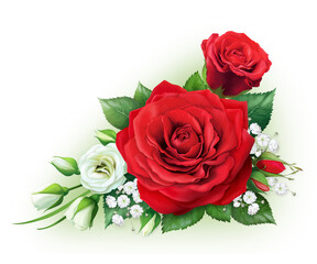 Small bouquet with red roses