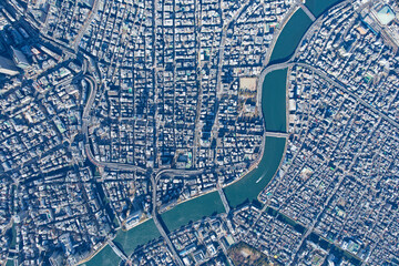 人形町周辺・真俯瞰空撮