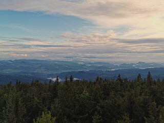Poland Beskid Sadecki Jaworki Radziejowa. View from the Radziej&oacute;w lookout tower.