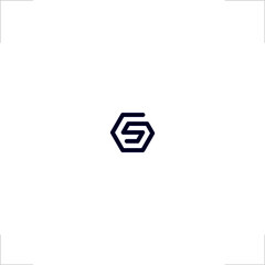 initial G S letter logo hexagon design