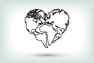 Heart World, World and Love, Happy World Map