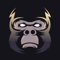 Gorilla mascot logo design with modern illustration concept style for badge, emblem and t shirt printing