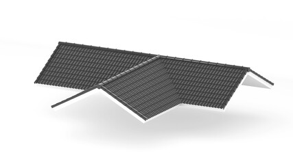 3d roof on the white background.3d rendering