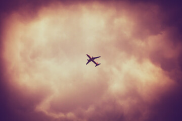 dramatic airplane takeoff