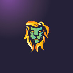 Lion fire logo template vector - Eps 10