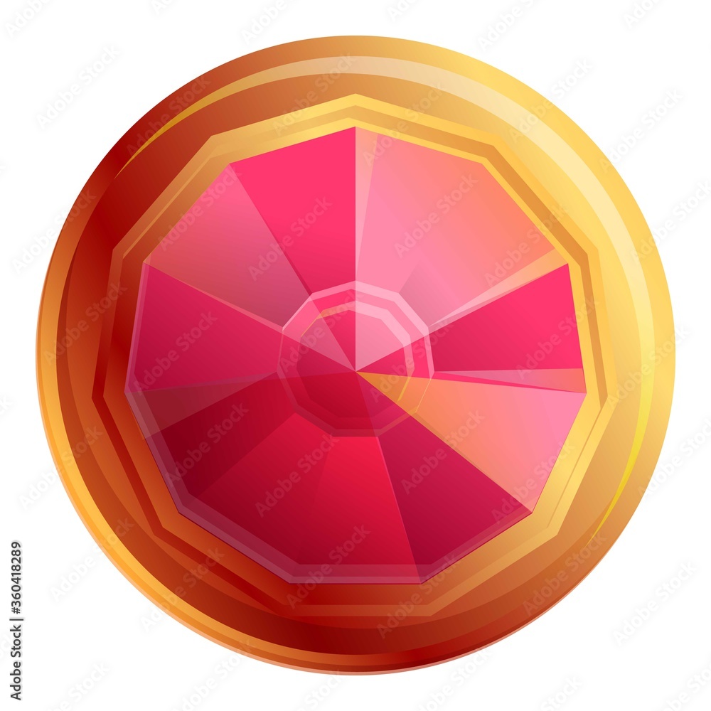 Poster gold ruby icon. cartoon of gold ruby vector icon for web design isolated on white background