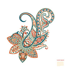 Paisley isolated pattern. Damask style Vintage illustration