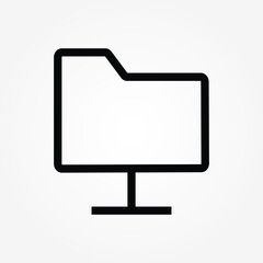 outline connection folder icon design