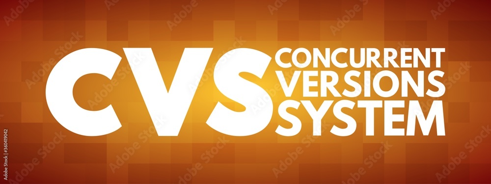 Poster cvs - concurrent versions system acronym, technology concept background
