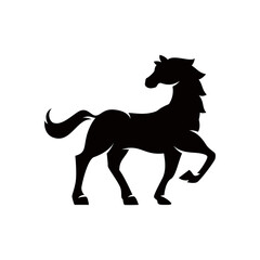 silhouette black horse logo vector.