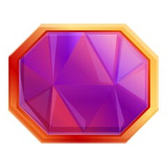 Gemstone achievement icon. Cartoon of gemstone achievement vector icon for web design isolated on white background