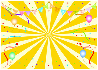 放射状 フェスティバル イエロー背景