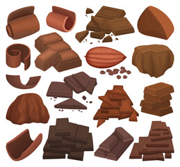 Chocolate vector cartoon set icon. Vector illustration cocoa bar on white background. Isolated cartoon set icon chocolate.