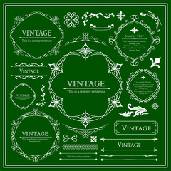 クリスマスをイメージした装飾デザインセット。雪の結晶をモチーフにしたフレームデザイン