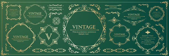 クリスマスをイメージした装飾デザインセット。雪の結晶をモチーフにしたフレームデザイン