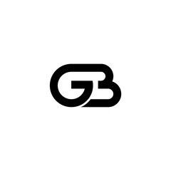 initial letter G and B, GB, BG logo, monogram line art style design template