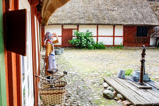STOCKHOLM, SWEDEN - Jun 18, 2019: Traditional Swedish farm
